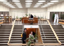 Дизайнерская лестница для разделения потоков людей image preview